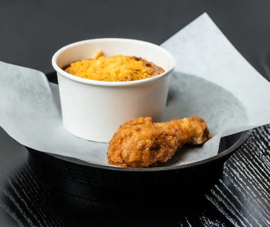 1 pc crispy chicken and spaghetti